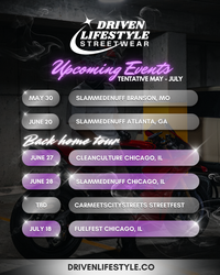 Driven Lifestyle tentative May to July event flyer